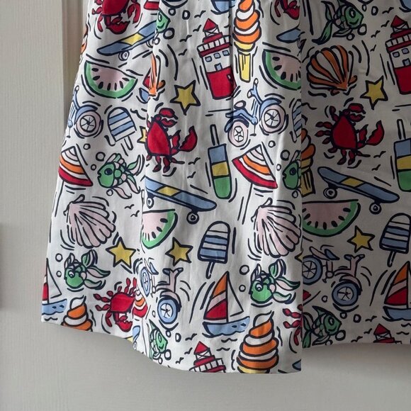 New Classic Prep Girls Smocked Hadley Dress Cool Cool Summer Print Size 8 - Picture 3 of 11